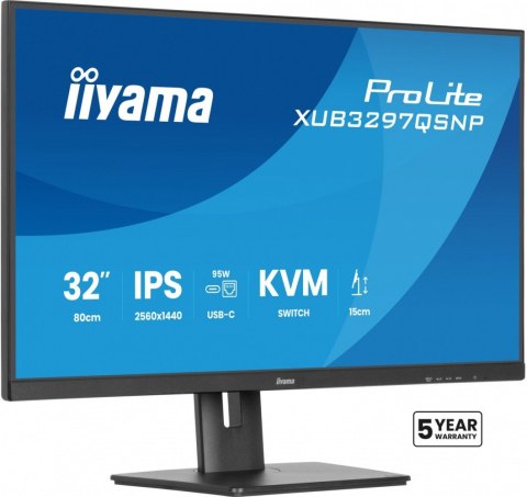 Monitor 32 cale XUB3297QSNP-B1 IPS,QHD,USB-C DOCK (95W), USB HUB 4x, KVM, RJ45, GW 5 LAT