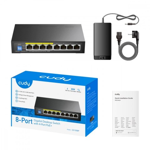 Przełącznik GS1008P 8-Port Gigabit PoE+ Switch 60W