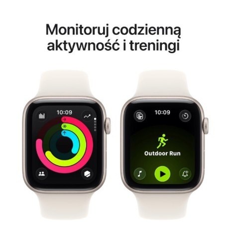 Watch SE 3 GPS koperta 44 mm z aluminium w kolorze księżycowej poświaty, pasek sportowy w kolorze księżycowej poświaty - rozmiar
