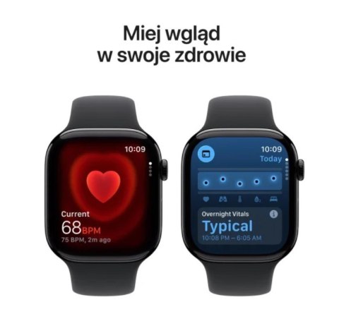 Watch Series 11 GPS+Cellular koperta 42 mm z aluminium w kolorze gwiezdnej szarości, pasek sportowy w kolorze czarnym - rozmiar 