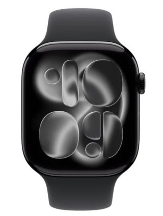 Watch Series 11 GPS+Cellular koperta 42 mm z aluminium w kolorze onyksu, pasek sportowy w kolorze czarnym - rozmiar M/L