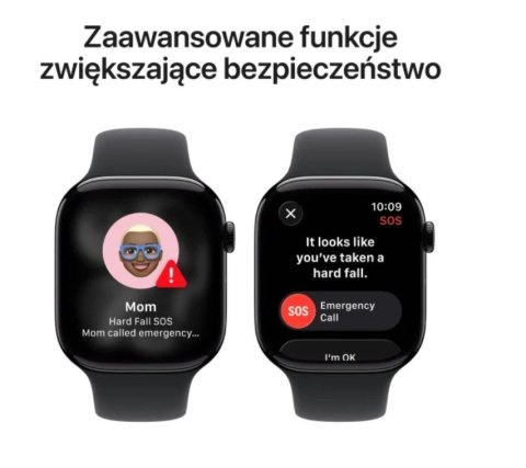 Watch Series 11 GPS+Cellular koperta 42 mm z aluminium w kolorze onyksu, pasek sportowy w kolorze czarnym - rozmiar S/M
