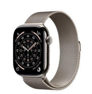 Watch Series 11 GPS + Cellular koperta 42 mm z tytanu w kolorze naturalnym, bransoleta mediolańska w kolorze naturalnym