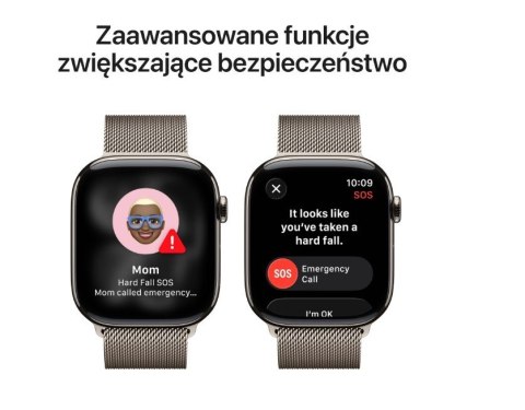 Watch Series 11 GPS + Cellular koperta 42 mm z tytanu w kolorze naturalnym, bransoleta mediolańska w kolorze naturalnym