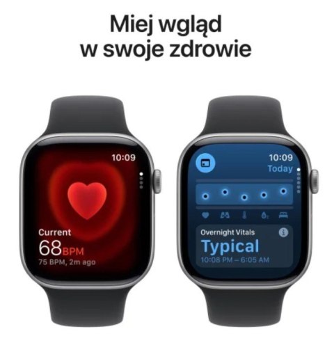 Watch Series 11 GPS+Cellular koperta 46 mm z aluminium w kolorze gwiezdnej szarości, pasek sportowy w kolorze czarnym - rozmiar 