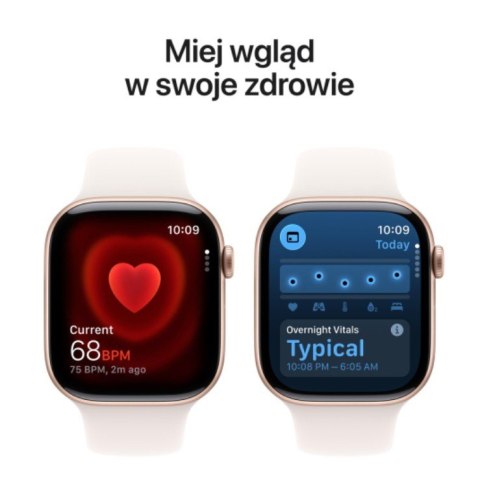 Watch Series 11 GPS, koperta 46 mm z aluminium w kolorze różowego złota, pasek sportowy w kolorze łagodnego różu - rozmiar S/M