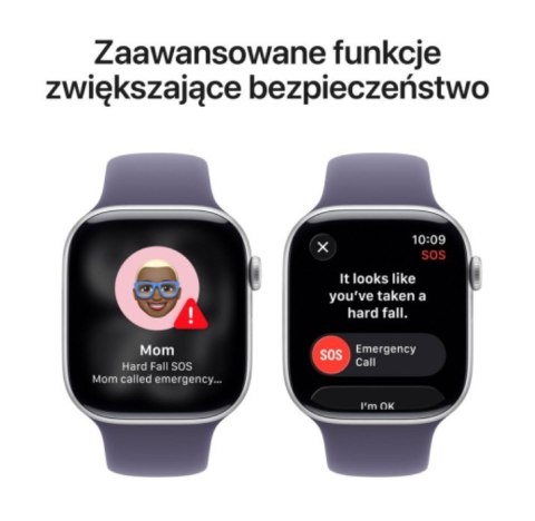 Watch Series 11 GPS koperta 46 mm z aluminium w kolorze srebrnym, pasek sportowy w kolorze mlecznego fioletu - rozmiar S/M