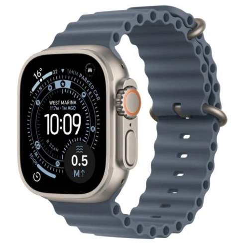 Watch Ultra 3 GPS + Cellular Koperta 49 mm z tytanu w kolorze naturalnym Pasek Ocean w kolorze marynarskiego granatu