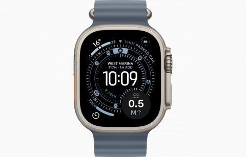 Watch Ultra 3 GPS + Cellular Koperta 49 mm z tytanu w kolorze naturalnym Pasek Ocean w kolorze marynarskiego granatu