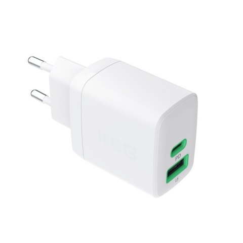 Ładowarka sieciowa 30W 1xUSB-C 1xUSB-A biała