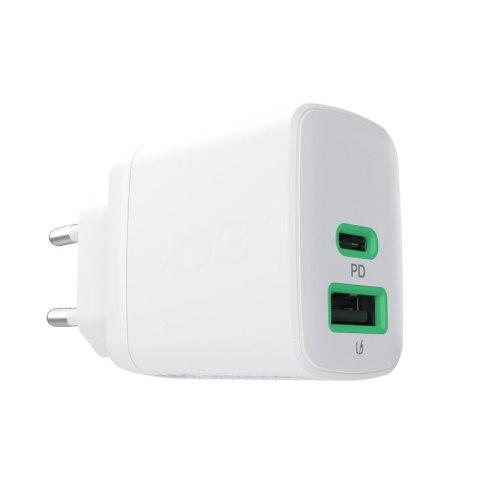 Ładowarka sieciowa 30W 1xUSB-C 1xUSB-A biała