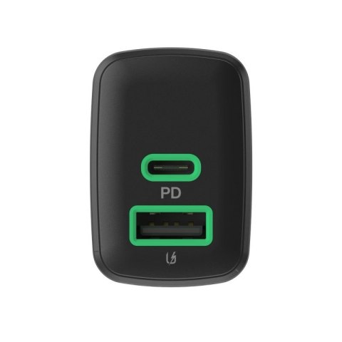 Ładowarka sieciowa 30W 1xUSB-C 1xUSB-A czarna