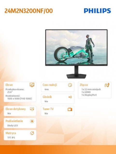 Monitor 24M2N3200NF IPS 23.8 cala 144Hz HDMI DP