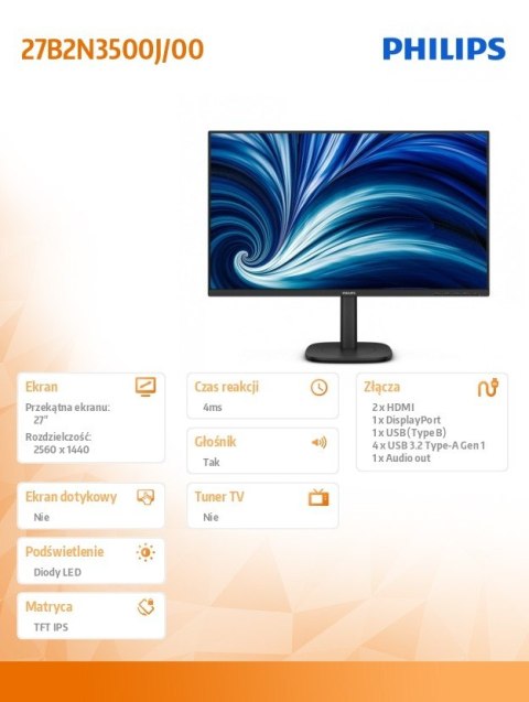 Monitor 27B2N3500J 27 cali IPS 120Hz HDMIx2 DP Pivot Głośniki
