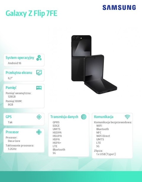 Smartfon Galaxy Z Flip 7FE DualSIM 5G 8/128GB czarny
