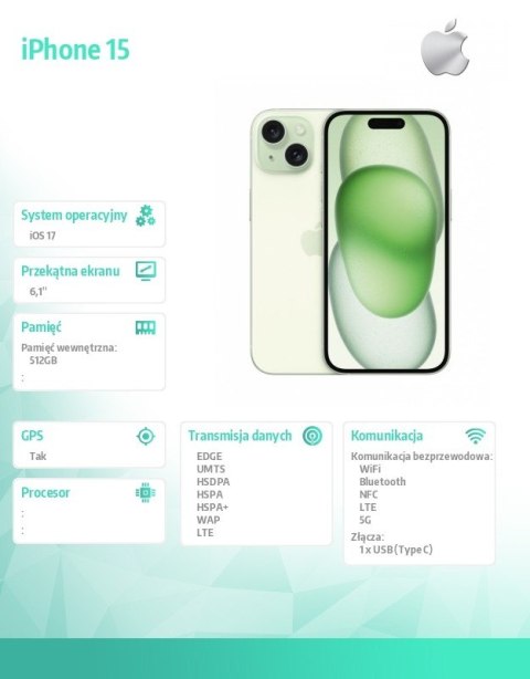 IPhone 15 512GB - Zielony
