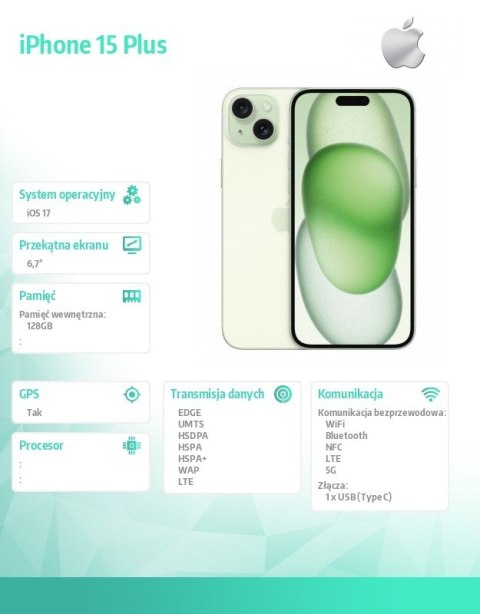 IPhone 15 Plus 128GB - Zielony