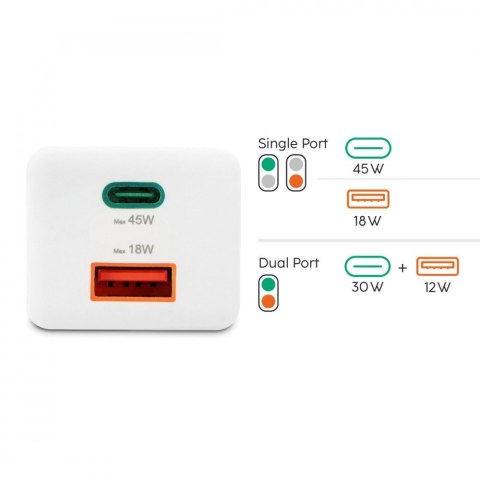 Ładowarka sieciowa mini 45W GaN PD/QC