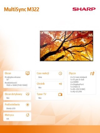 Monitor MultiSync M322 32 cale 24/7