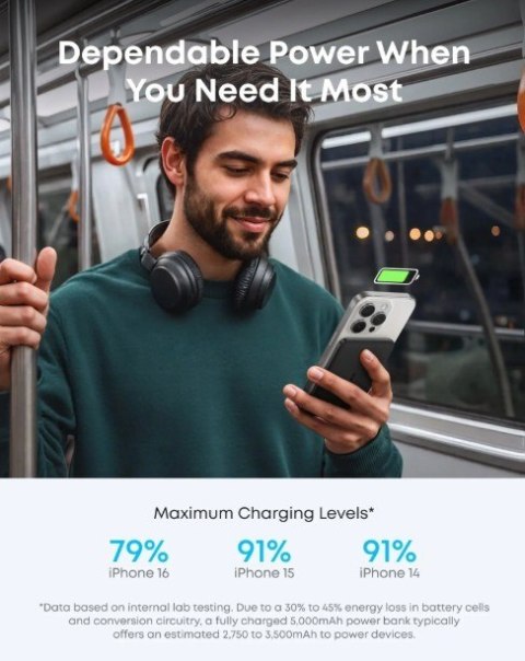 PowerBank Nano 5k mAh slim czarny