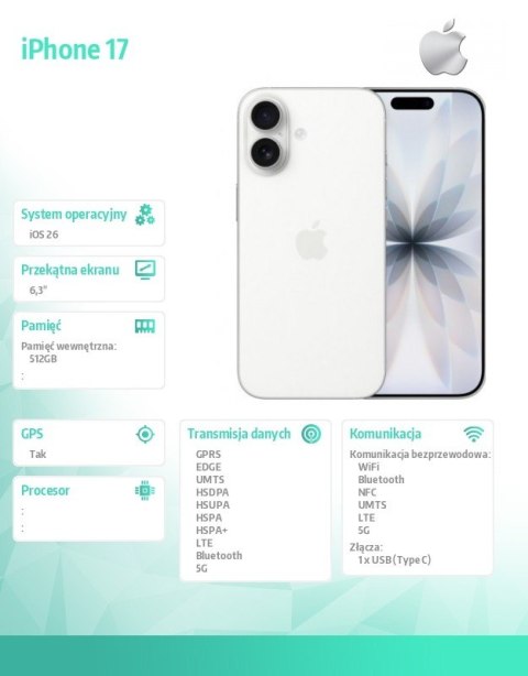 IPhone 17 Biały 512GB