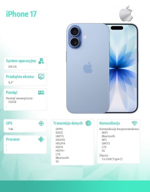 IPhone 17 Gołębi 512GB