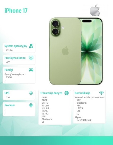 IPhone 17 Szałwia 512GB