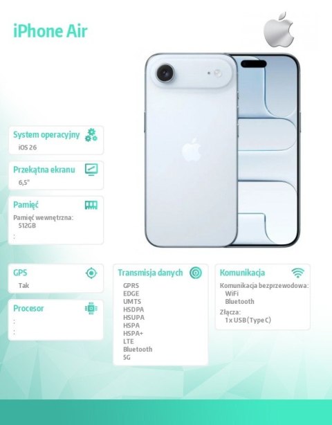 IPhone Air Błękitny 512 GB