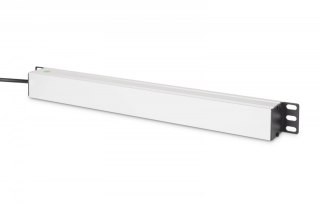 Listwa zasilająca PDU Rack 19" z bezpiecznikiem przeciążeniowym, 9 gniazd Schuko CEE 7/3 (45°), kabel 2m wtyk IEC C14, 10A, alum