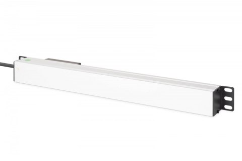 Listwa zasilająca PDU Rack 19" z wyłącznikiem nadprądowym Typ C 16A, 7 gniazd Schuko CEE 7/3 (45°), kabel 1,8m wtyk Unischuko CE