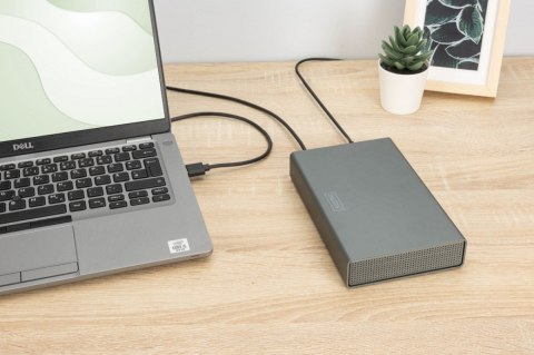 Obudowa zewnętrzna USB 3.0 na dysk SSD/HDD 3.5" SATA III max. 16 TB z zasilaczem, aluminiowa