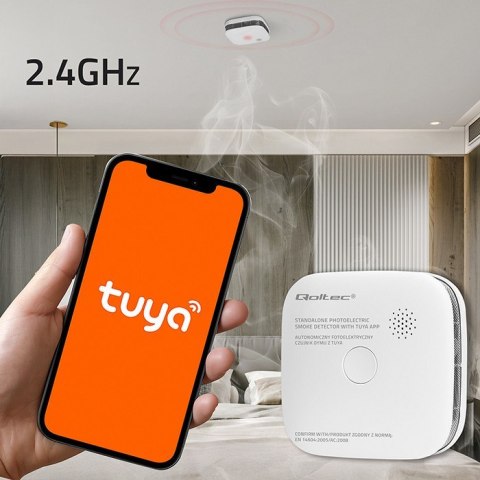 Czujnik dymu z baterią | Tuya | Wi-Fi | alarm 85dB | LED