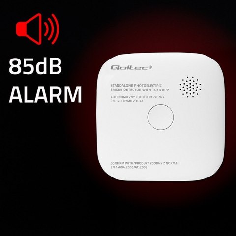 Czujnik dymu z baterią | Tuya | Wi-Fi | alarm 85dB | LED