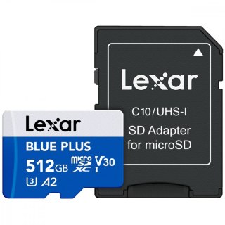 Karta pamięci microSD 512GB C10 A2 U3 V30 170MB/s Blue Plus