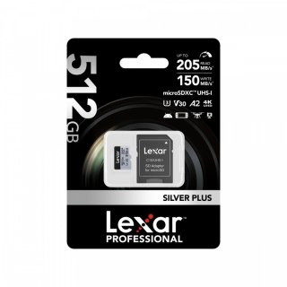 Karta pamięci microSD 512GB C10 A2 U3 V30 205/150MB/s Silver Plus