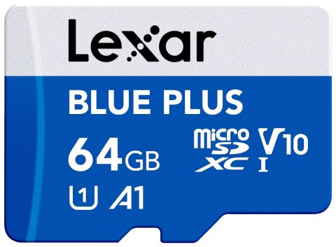 Karta pamięci microSD 64GB C10 A1 U3 V10 100MB/s Blue Plus