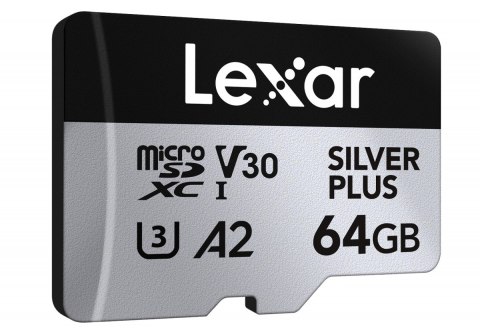 Karta pamięci microSD 64GB C10 A2 U3 V30 205/100MB/s Silver Plus