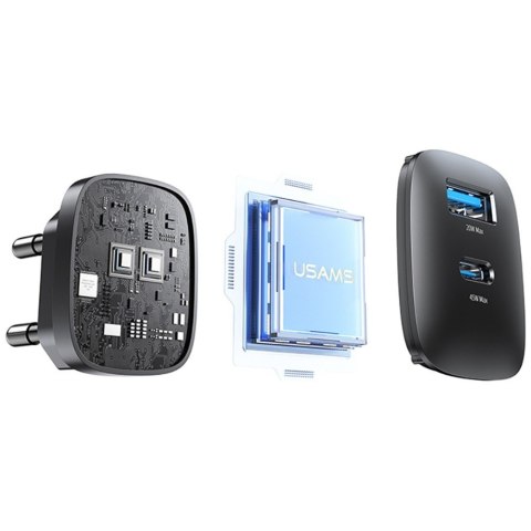 Ładowarka sieciowa T66 45W GaN CC290 USB-A + USB-C Fast charge