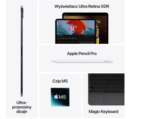 IPad Pro 11 cali Wi-Fi + Cellular 2 TB z szybą o nano-strukturze - Czarny (Space Black)