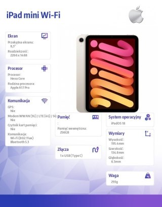 IPad mini Wi-Fi 256GB Księżycowa poświata