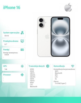 IPhone 16 512GB - Biały