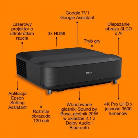 Projektor EH-LS670B 3LCD KD 4KUHD/3600L/5m:1/16:9/czarny