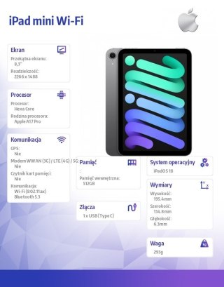 IPad mini Wi-Fi 512GB Gwiezdna szarość