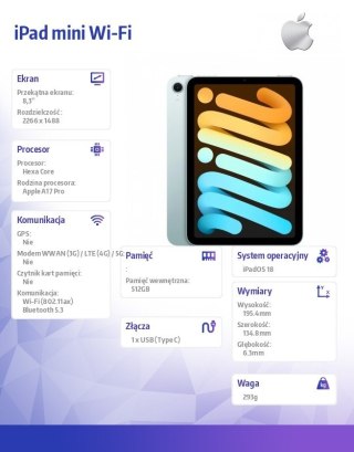 IPad mini Wi-Fi 512GB Niebieski