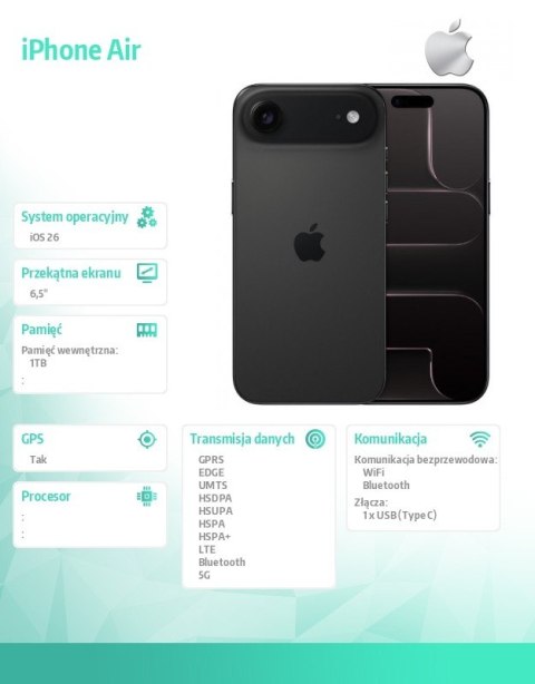IPhone Air 1TB Gwiezdna czerń