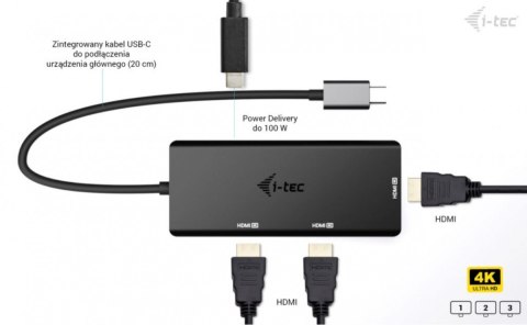 Stacja dokująca USB-C Triple 4K HDMI Video Adapter Power Delivery 100W