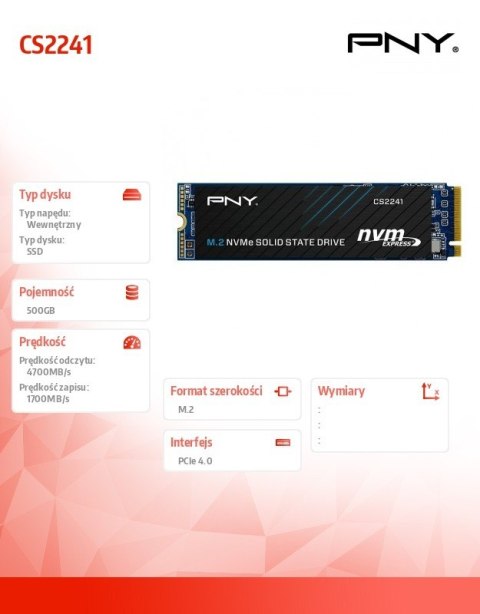 Dysk SSD 500GB M.2 2280 CS2241 M280CS2241-500-RB
