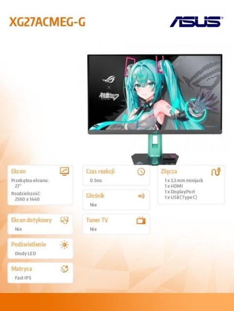 Monitor 27 cali XG27ACMEG-G DP HDMI USB-C