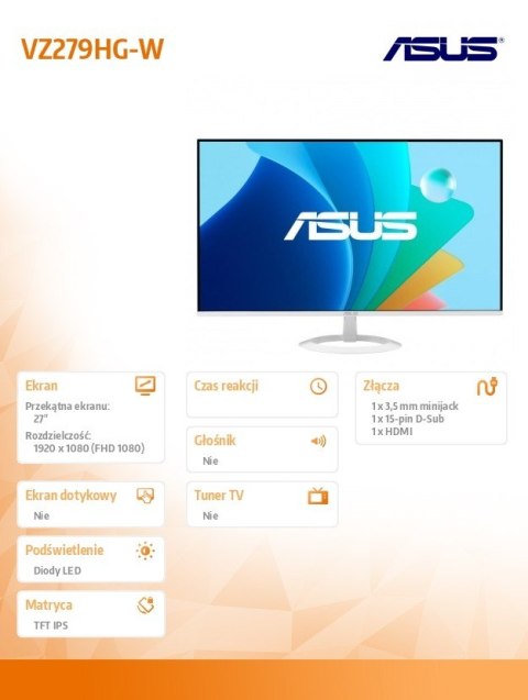 Monitor 27 cali VZ279HG-W IPS 120Hz HDMI VGA