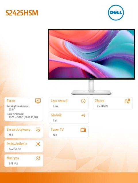 Monitor S2425HSM 23.8 cala LED IPS/1920x1080/2X HDMI/3Y